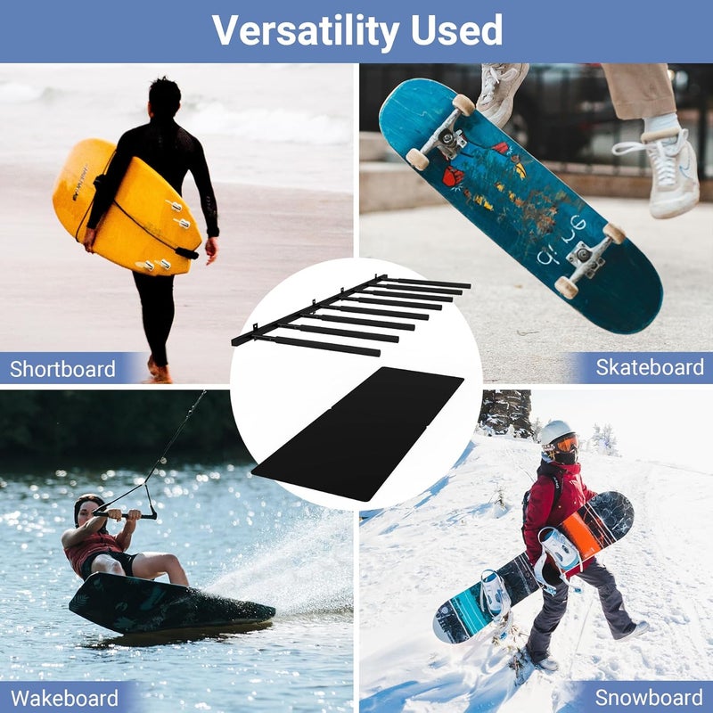 Neorexon Surfboard Rack Wall Mount 6 Arms/8 Arms, Surfboard Rack for Wall with Rubber Mat, Vertical Paddle Board Storage Holds 6 Boards/8 Boards Storage Mount System at Home and Garage - Image 5